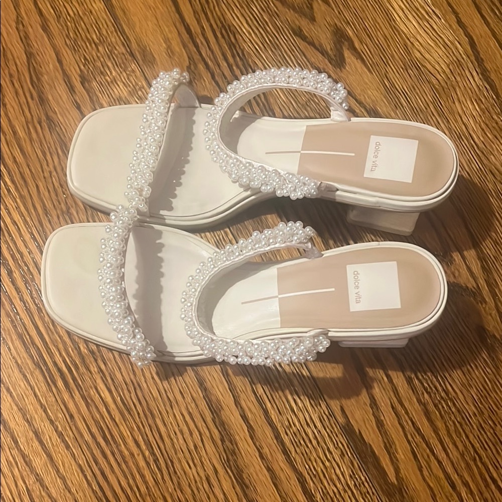 Dolce Vita White Beaded Women's Sandals